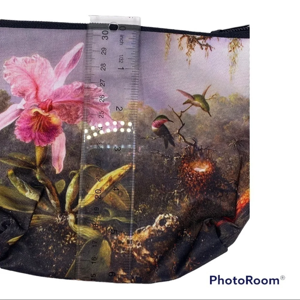 Pink Lily & Hummingbird Cosmetic Bag.